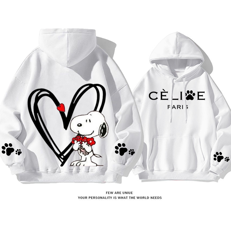 花束を持った人気の子犬 プリント柄フード付きパーカー