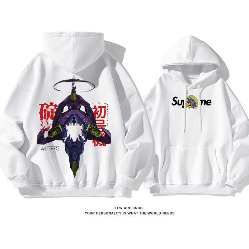 超カッコイイメカプリント柄 ゆったりしていて純粋な綿素材パーカー