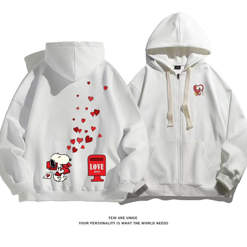 カジュアル白い子犬デザイン性のあるカートゥーンファッションコート