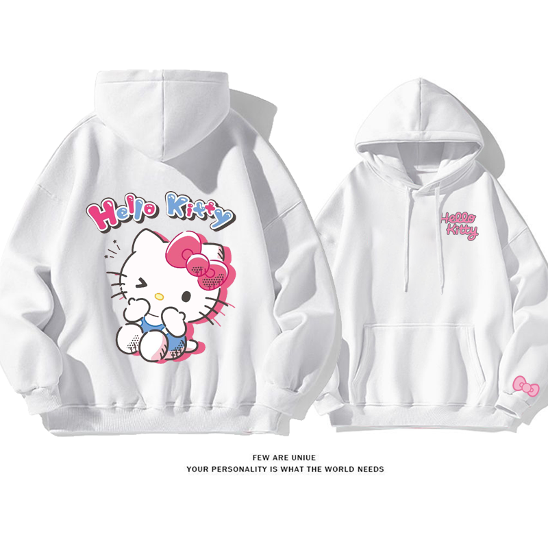 超人気白い猫カートゥーンデザイン性のある  ファッションパーカー