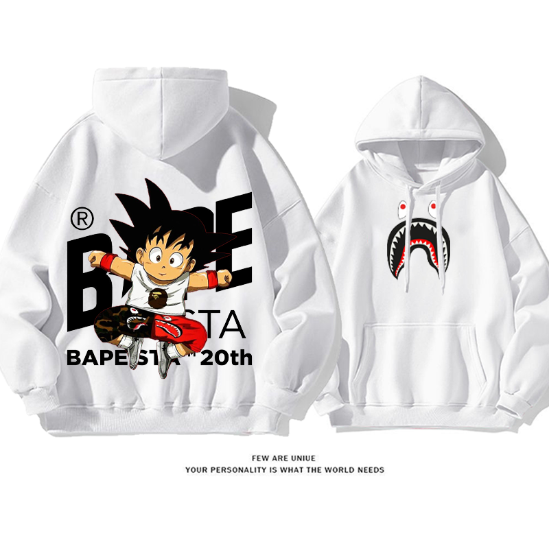 人気アニメのキャラクター プリント柄フード付きパーカー