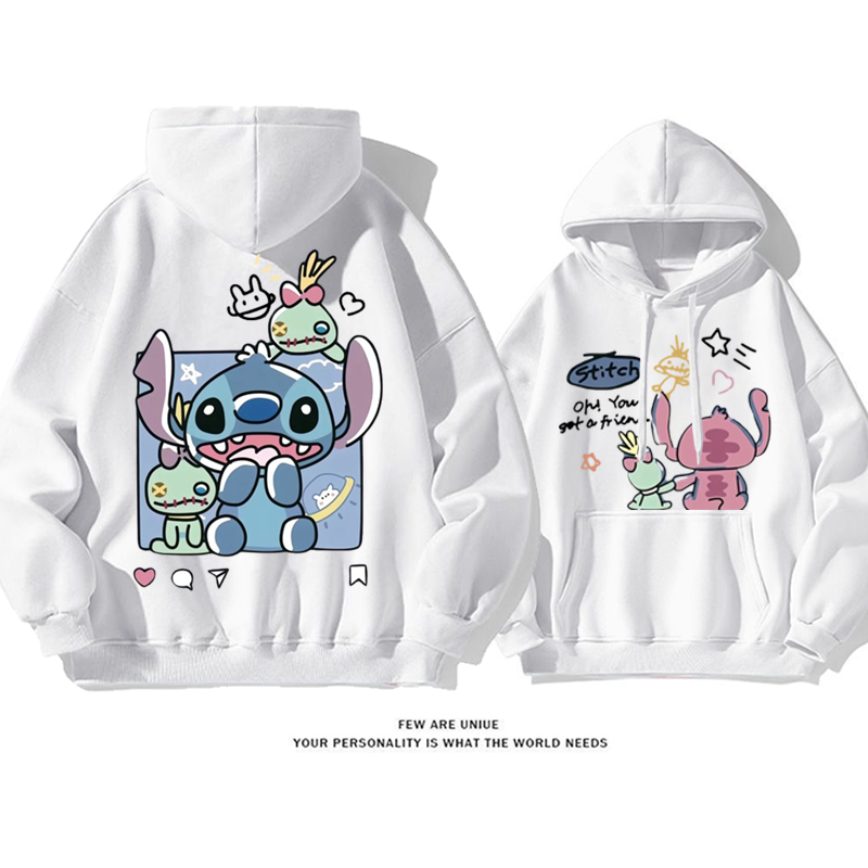 落書きスタイル かわいい犬 プリント柄フード付きパーカー