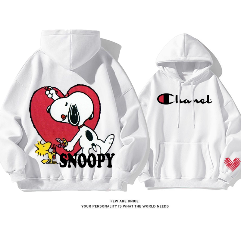 カジュアルなデザイン 愛する犬 プリント柄フード付きパーカー