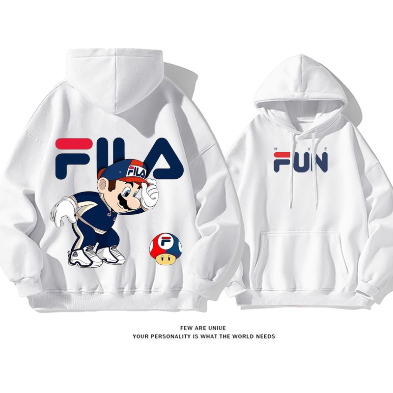 流行のファッション ゲームキャラクター プリント柄フード付きパーカー