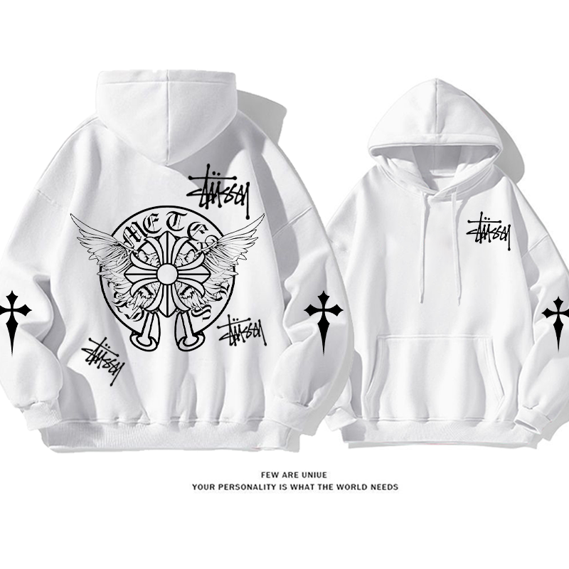 パーソナライズされたデザイン プリント柄フード付きパーカー