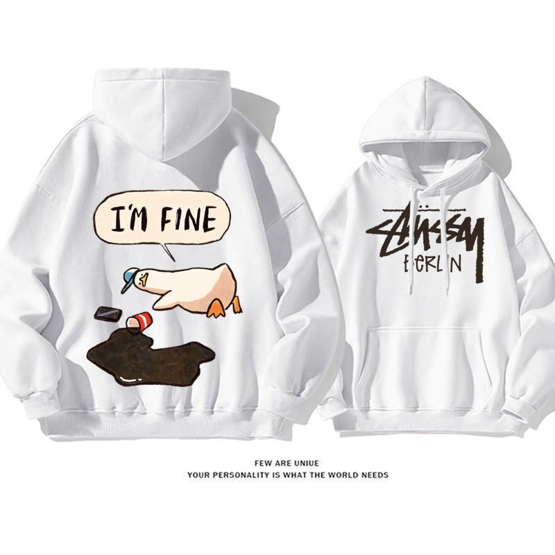 パーソナライズされたデザイン 横たわっている人 プリント柄フード付きパーカー