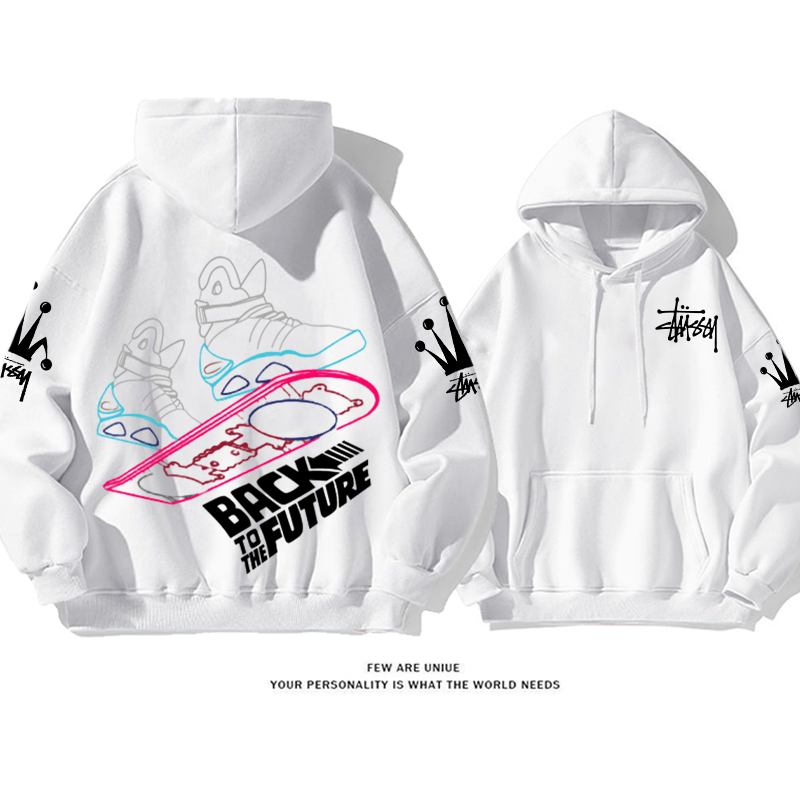 クールなデザインのスケートボード プリント柄フード付きパーカー