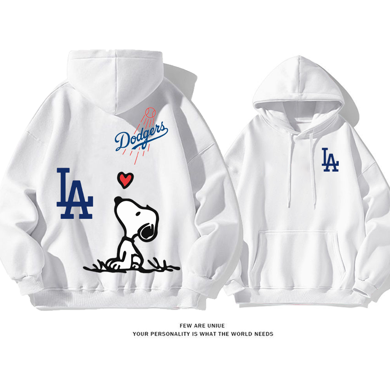 人気爆発白い子犬野球プリント柄カートゥーンファッションパーカー