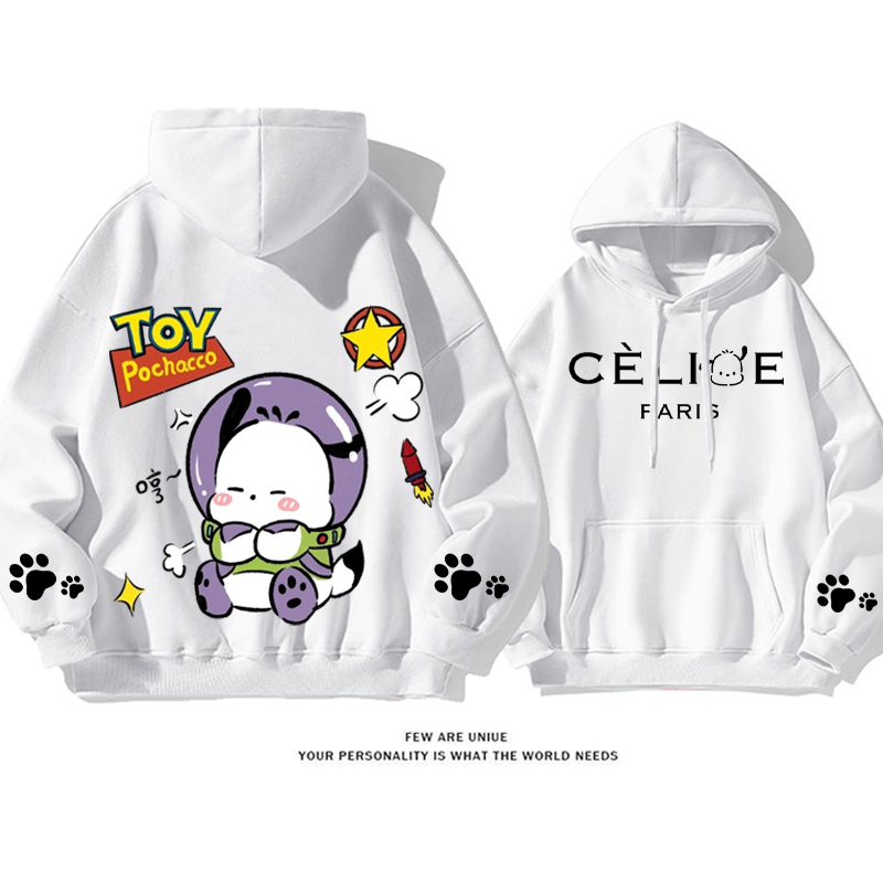 ユニークなデザイン おもちゃのロボット犬 プリント柄フード付きパーカー