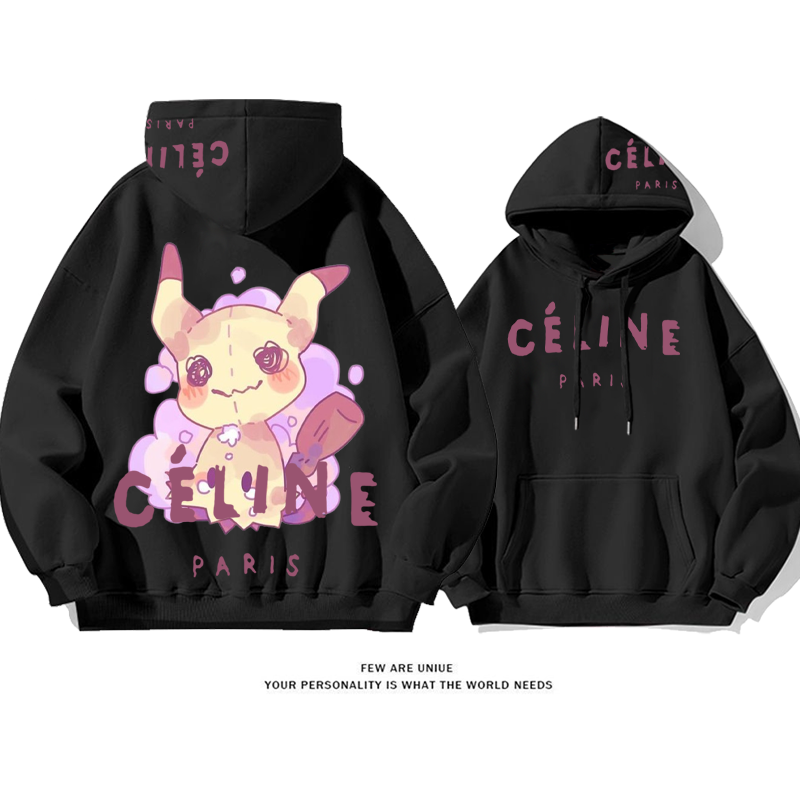 ユニークなデザイン かわいいエルフ プリント柄フード付きパーカー