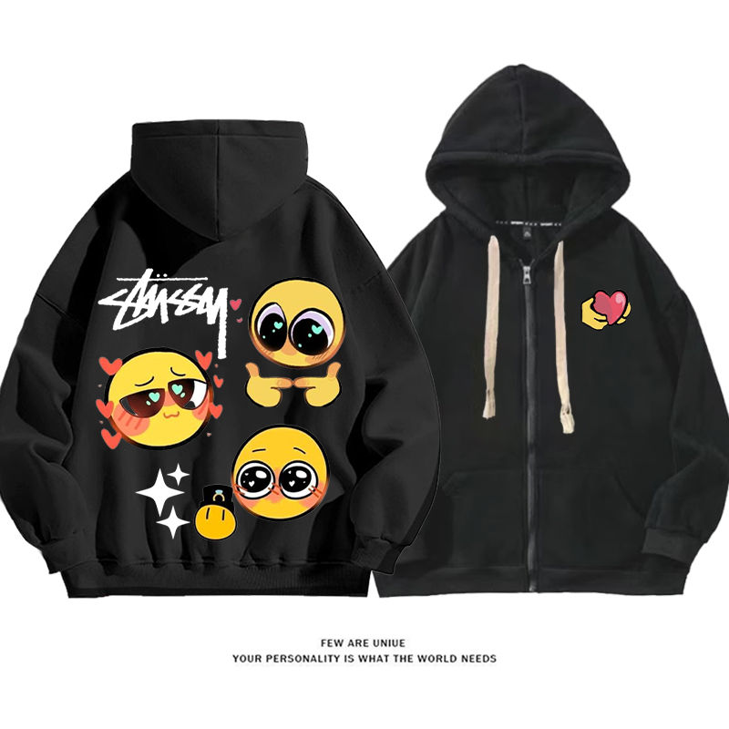 パーソナライズされたデザイン 絵文字 カーディガントレーナー