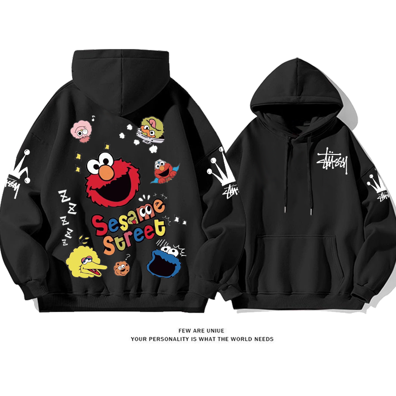 トレンディなデザイン 落書きスタイル フード付きパーカー