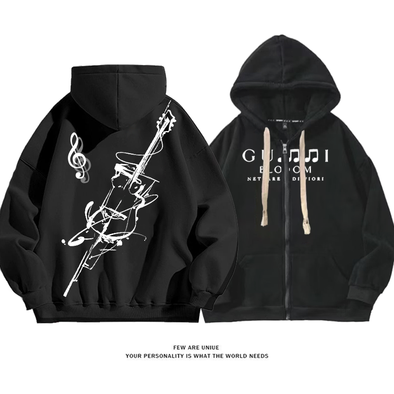 パーソナライズされたデザイン ラインギター カーディガントレーナー