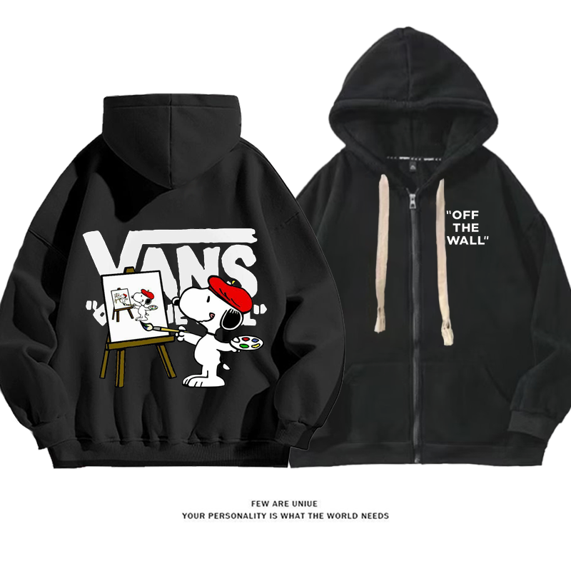 人気爆発小衆の設計画家の白い子犬プリント柄ファッションコート