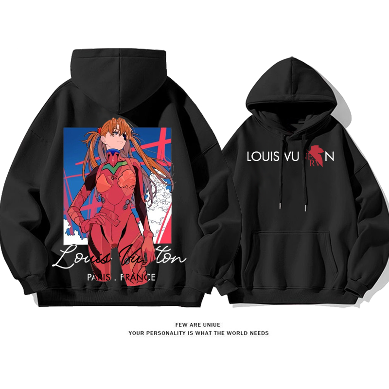 クールなデザイン 個性的な女の子 プリント柄フード付きパーカー