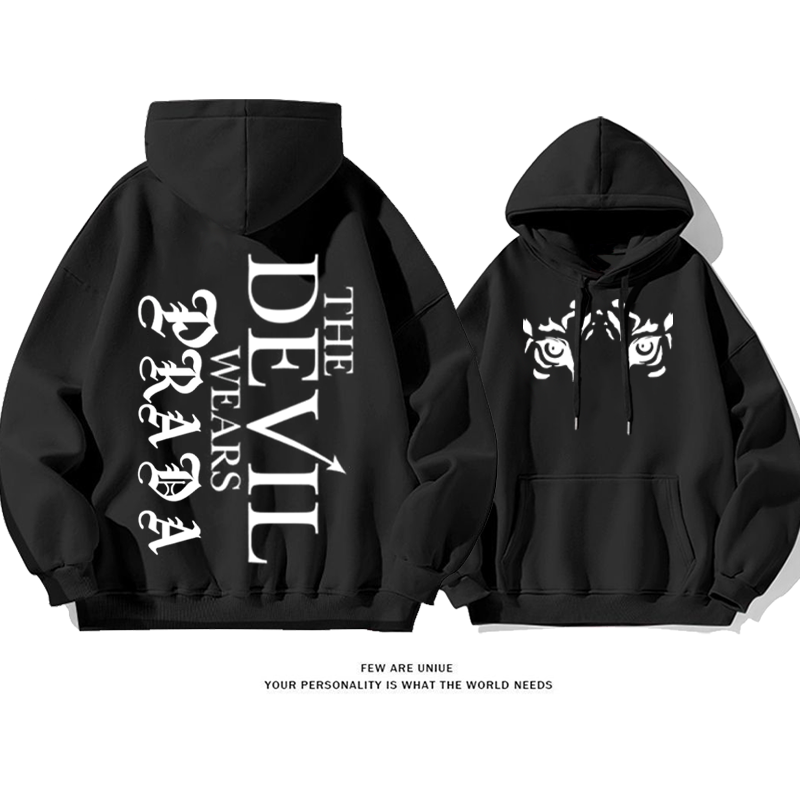 トレンディなファッションブランド プリント柄フード付きパーカー