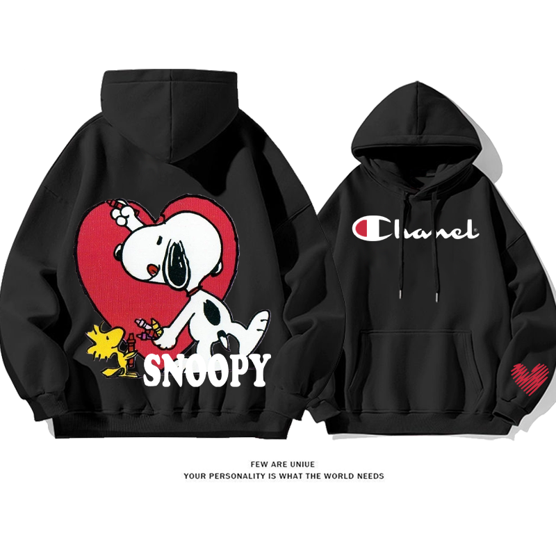 カジュアルなデザイン 愛する犬 プリント柄フード付きパーカー