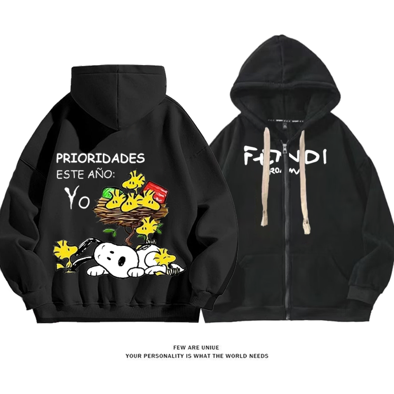 ユニークなデザイン 鳥の巣の中のアニメキャラクター カーディガントレーナー