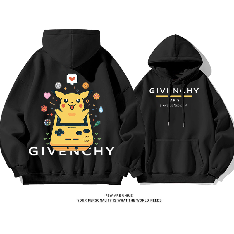 かわいいデザイン イエローエルフ プリント柄フード付きパーカー