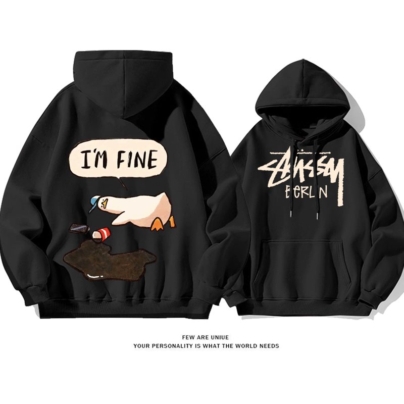 パーソナライズされたデザイン 横たわっている人 プリント柄フード付きパーカー