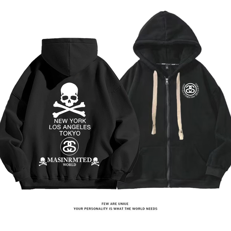 超人気どくろプリント柄ポピュラーデザイン性のあるファッションコート