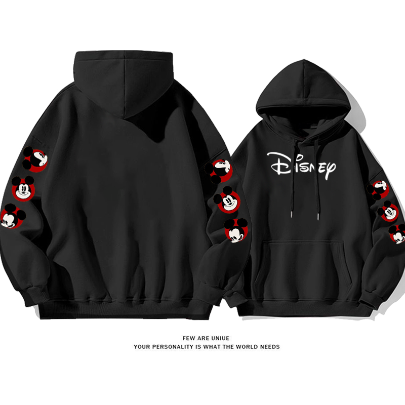 シンプルなデザイン 腕章 プリント柄フード付きパーカー