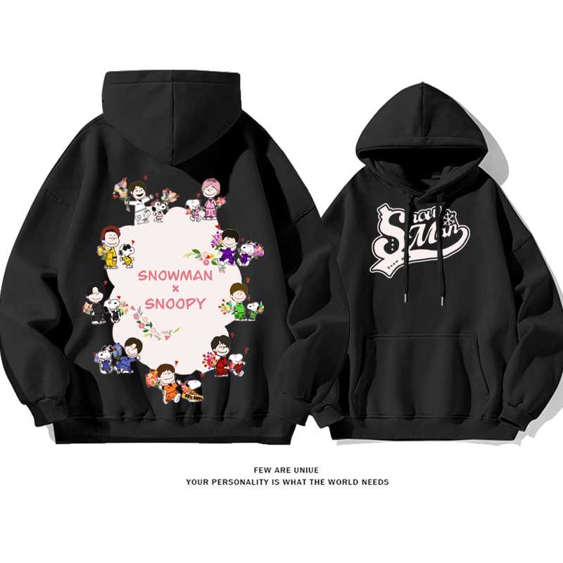 人気コンビQバージョン プリント柄フード付きパーカー