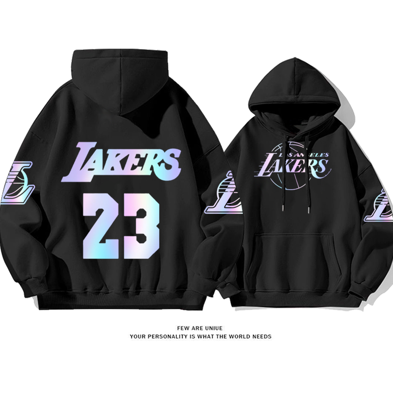 カラフルなデザイン チーム プリント柄フード付きパーカー