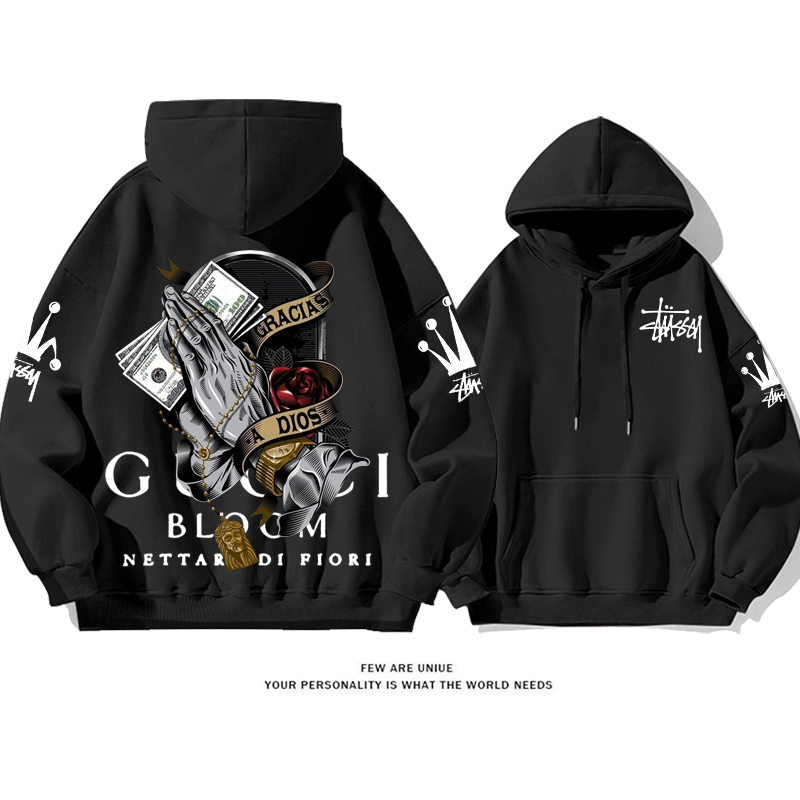 小衆の設計 提唱するお金 プリント柄フード付きパーカー