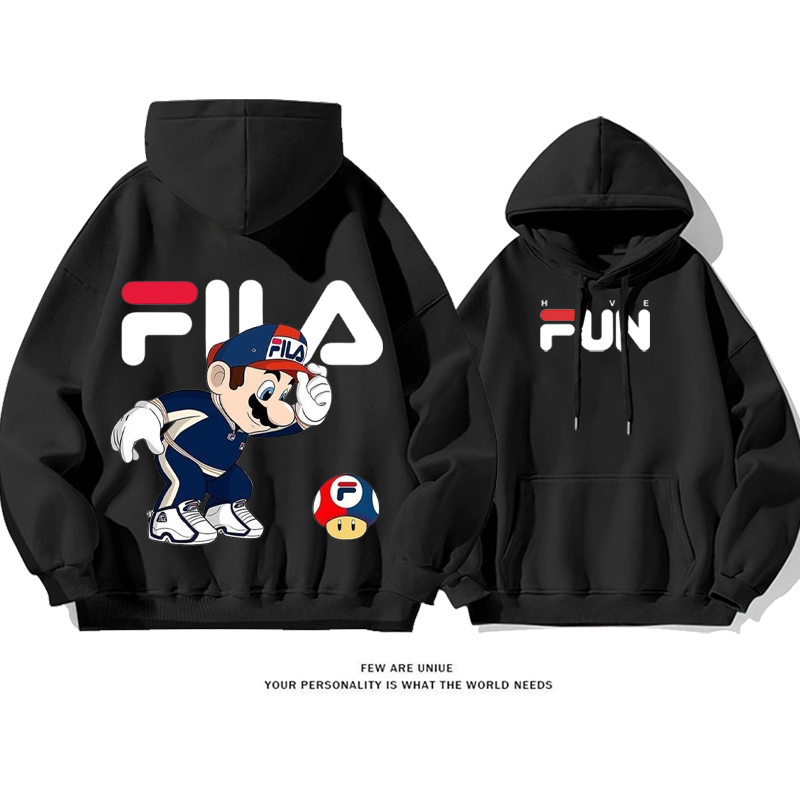 流行のファッション ゲームキャラクター プリント柄フード付きパーカー