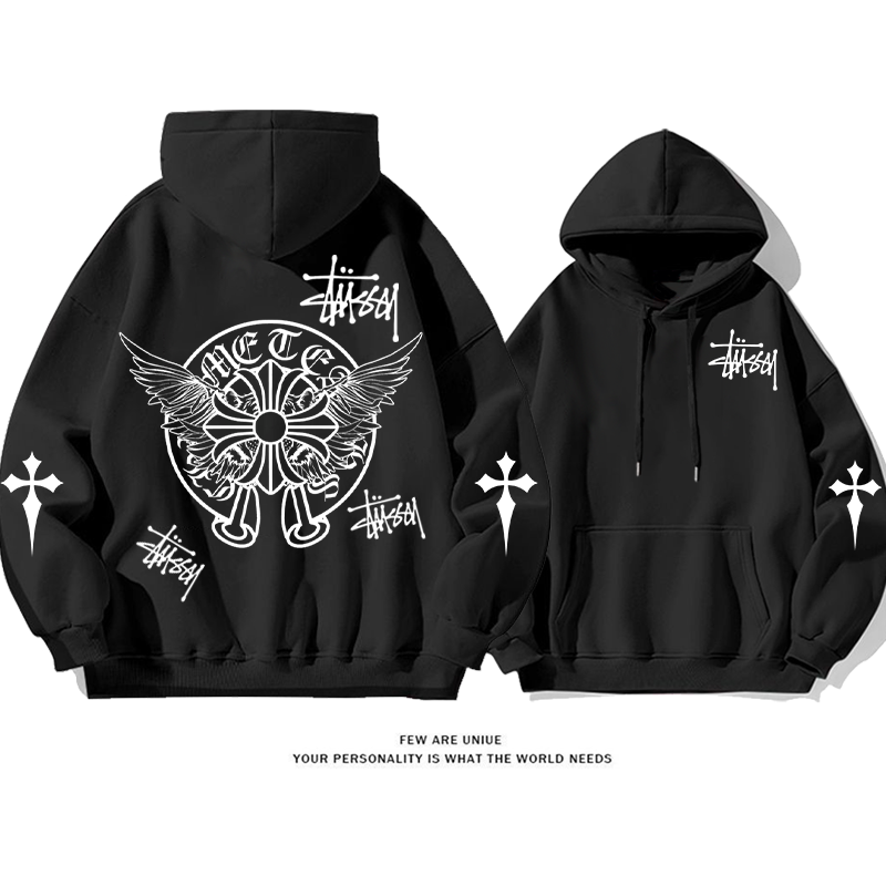 パーソナライズされたデザイン プリント柄フード付きパーカー