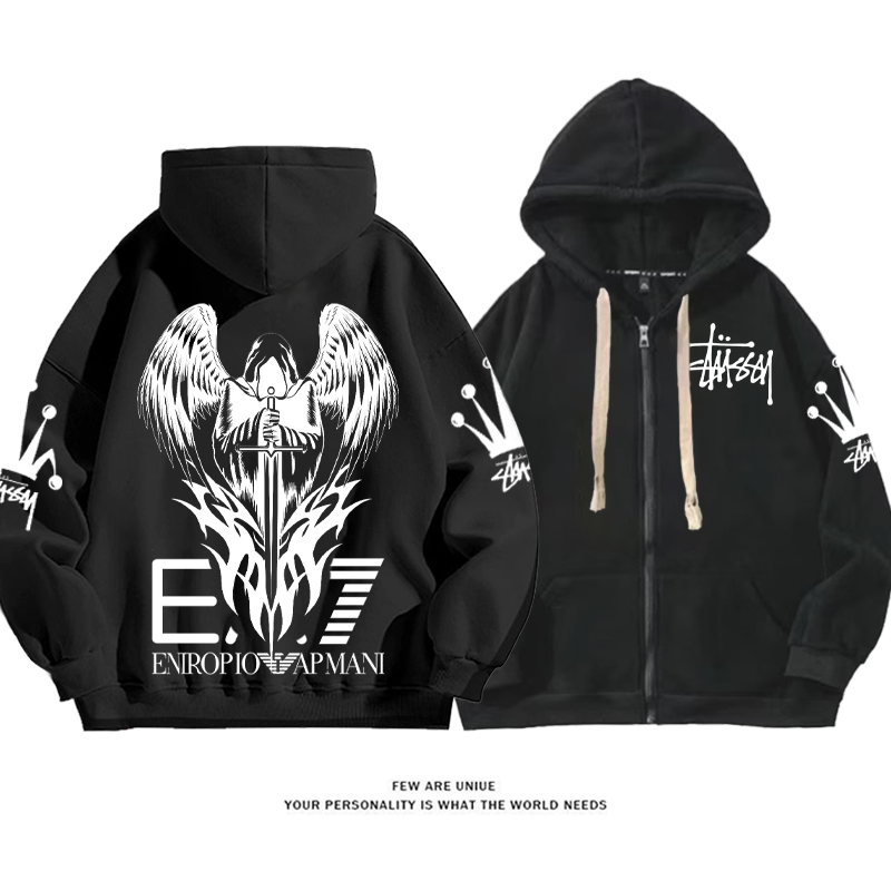 パーソナライズされたデザイン 翼を持つ男 カーディガントレーナー