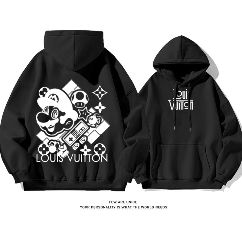 人気ゲームのキャラクター プリント柄フード付きパーカー