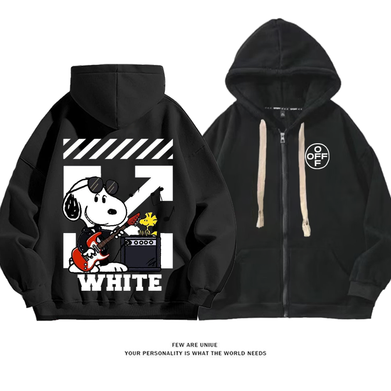 ストリート人気爆発白い子犬音楽カートゥーンファッションコート