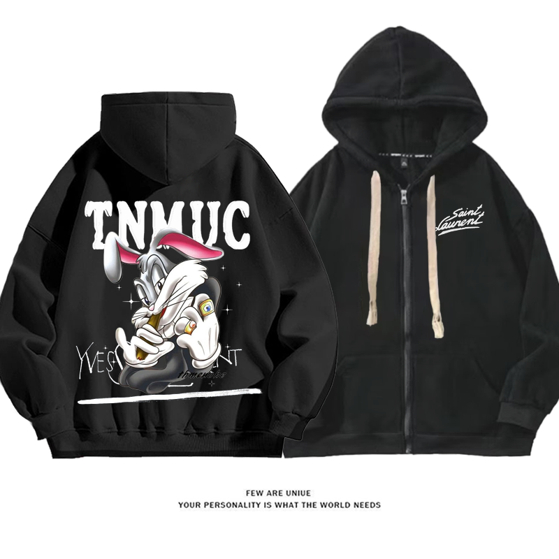 人気爆発カジュアルウサギ匹カートゥーンファッションパーカー