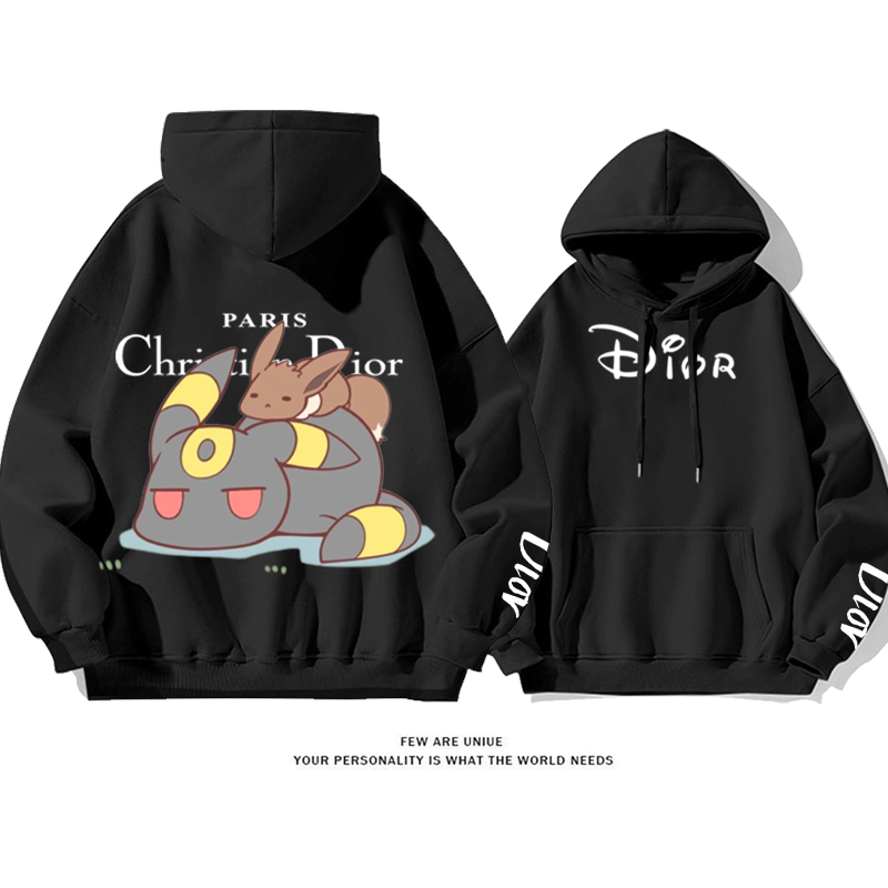 かわいいデザイン エルフのジェンガ プリント柄フード付きパーカー