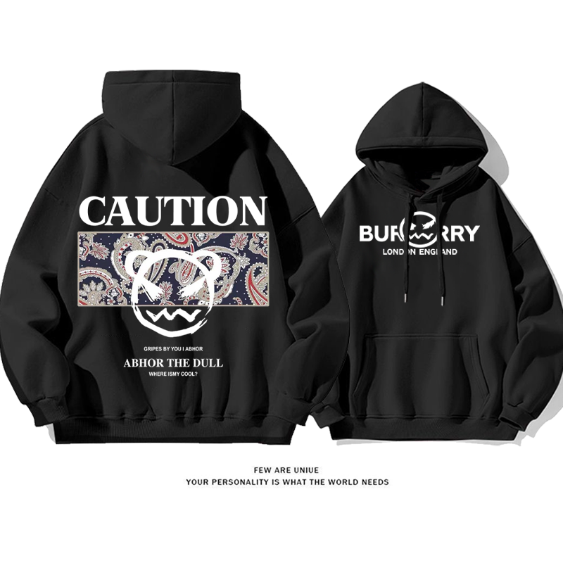 パーソナライズされたデザイン クマ プリント柄フード付きパーカー