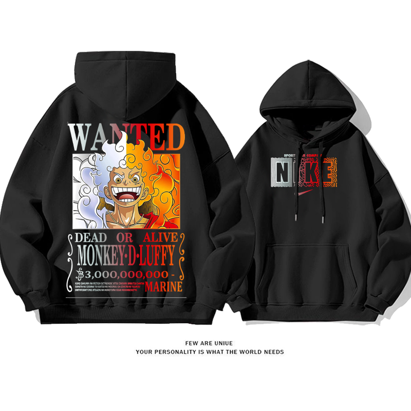 ユニークなデザイン 笑うアニメキャラクター プリント柄フード付きパーカー