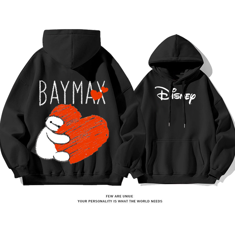 落書きフォント 白い風船 プリント柄フード付きパーカー