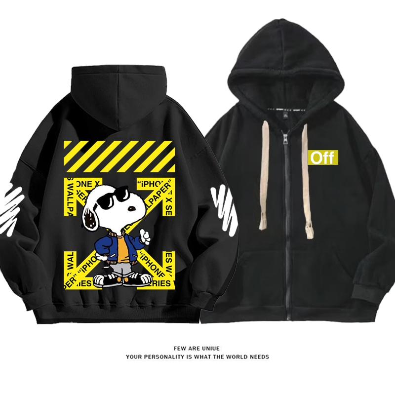 人気爆発超カッコイイ白い子犬プリント柄ファッションコート