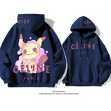 ユニークなデザイン かわいいエルフ プリント柄フード付きパーカー