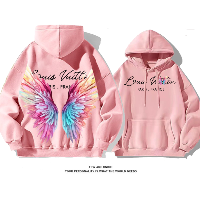 ユニークなデザイン カラフルな蝶の羽 プリント柄フード付きパーカー