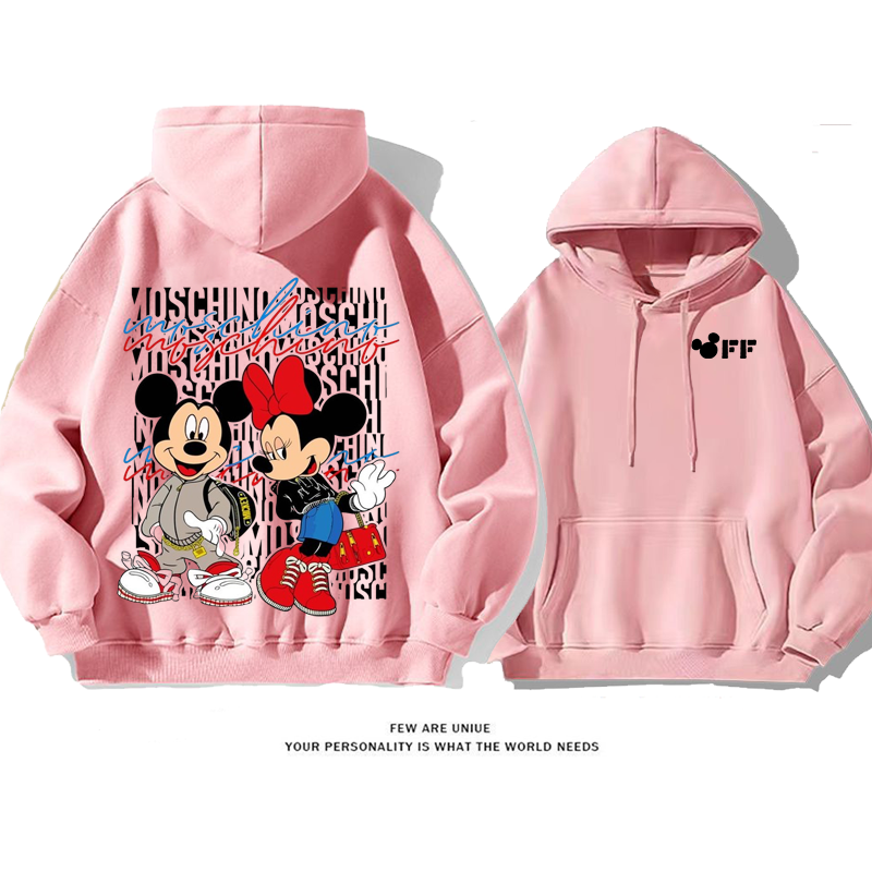 超人気カジュアル2匹のネズミプリント柄カートゥーンデザイン性のあるファッションパーカー