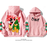 クリスマスデザインスタイル カジュアル プリント柄フード付きパーカー