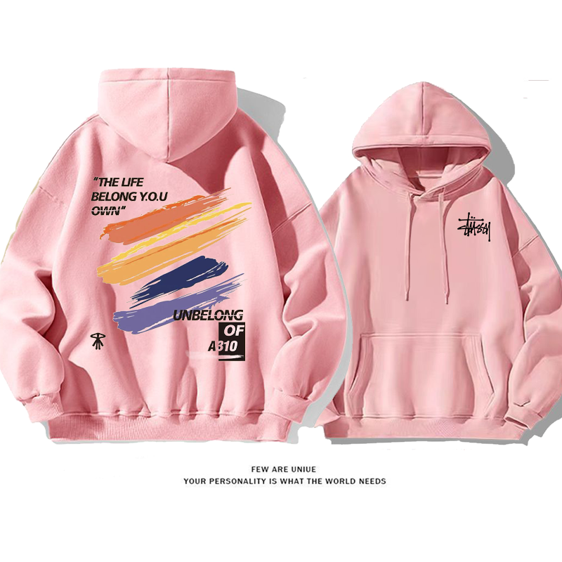 落書き風小衆の設計カジュアルユニークゆったりしていて 純粋な綿素材パーカー