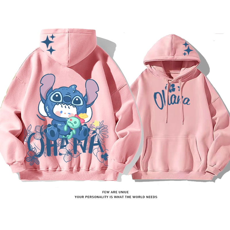 カジュアルなデザイン 人形を抱く子犬 プリント柄フード付きパーカー