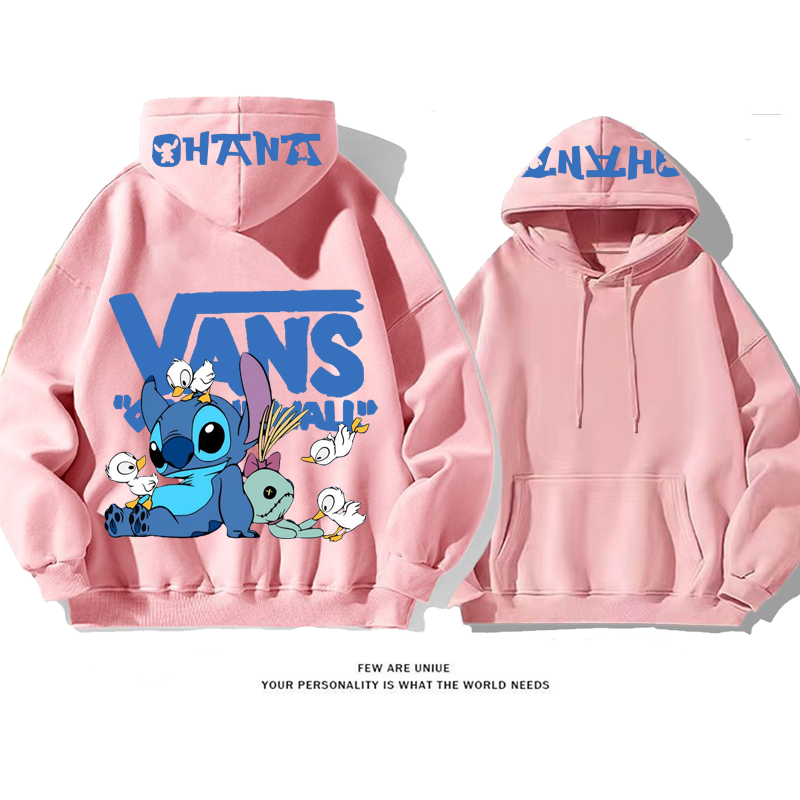 超人気青い精霊プリント柄カートゥーンファッションパーカー