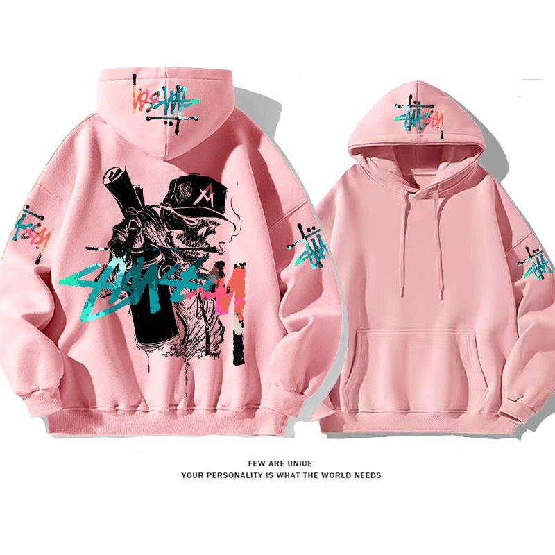 落書き風ストリートトレンドブランドファッションパーカー
