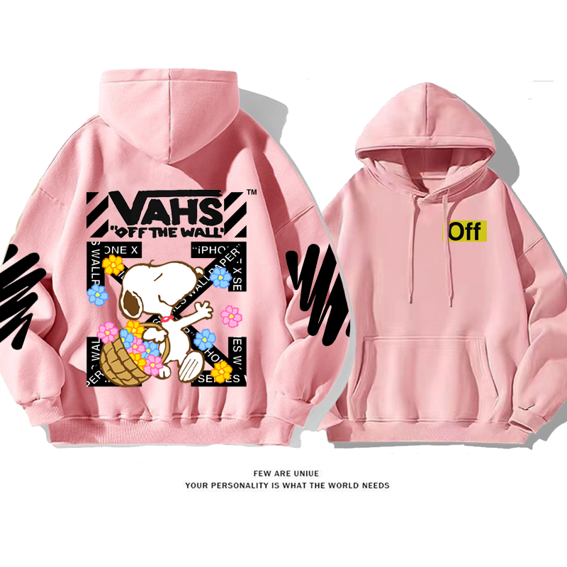 超人気カートゥーン超カッコイイ白い子犬プリント柄ポピュラーファッションパーカー