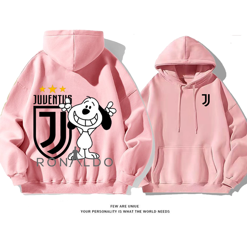 人気爆発カートゥーン白い子犬プリント柄サッカーファッションパーカー